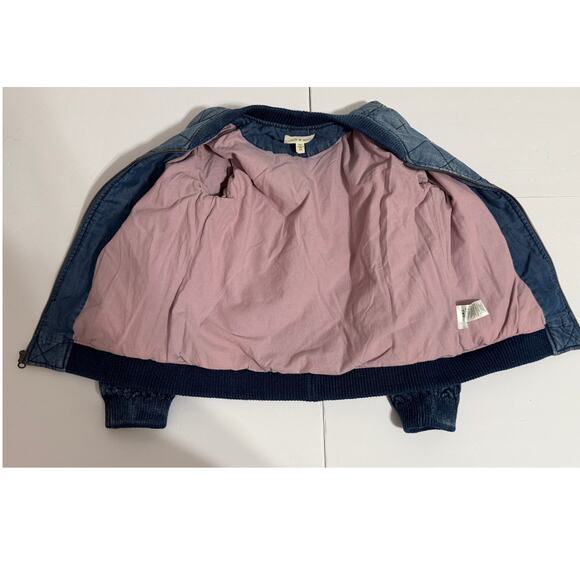 Cloth & Stone Chambray Quilted Sweater Bomber Jacket, Size XS - Picture 7 of 10